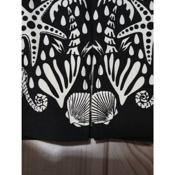 Halogen Shirt Ladies Medium Black White Sleeveless Tropical - Picture 6 of 9